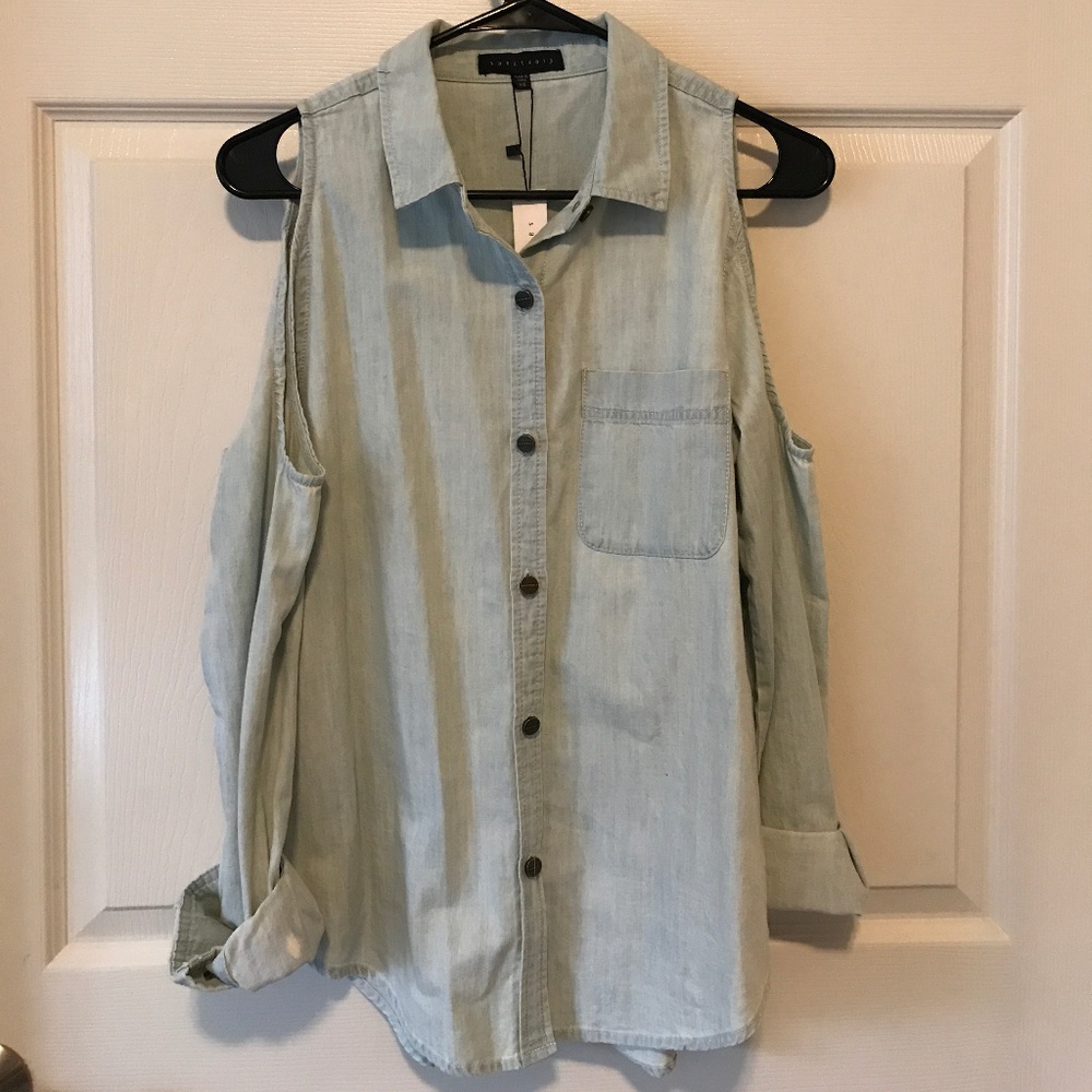 Sanctuary - Cold Shoulder Jean Button Up, NWT